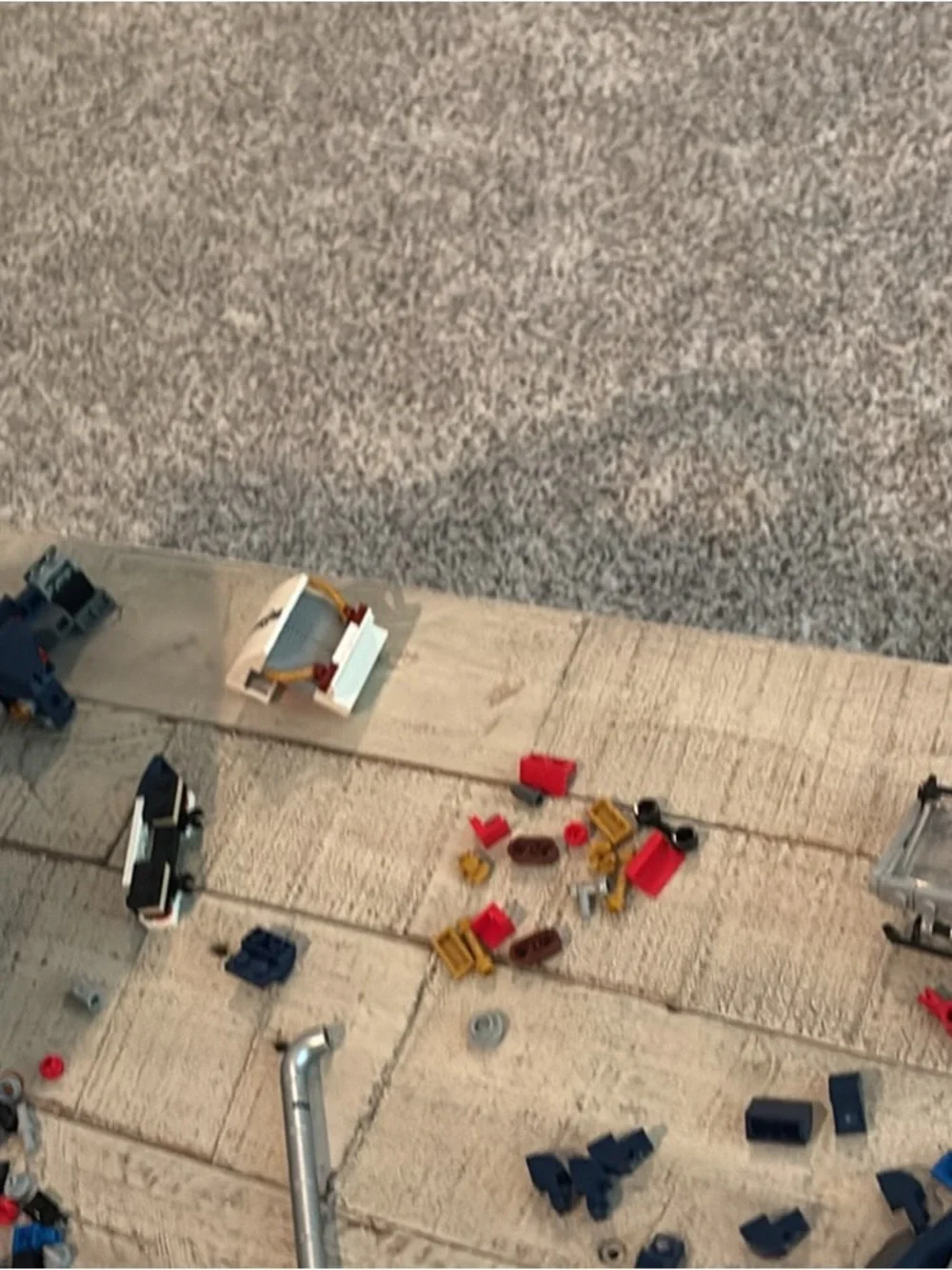 Lego Dark Blue Car with White Racing Stripes